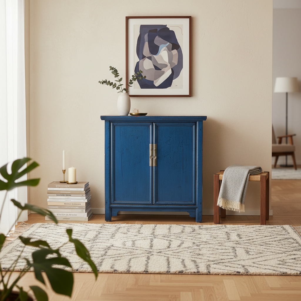 CREDENZA 2 ANTE LACCA BLU