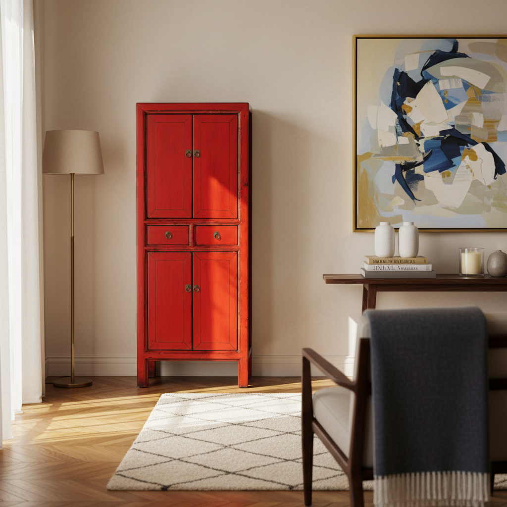 ARMADIETTO STRETTO LACCA ROSSA