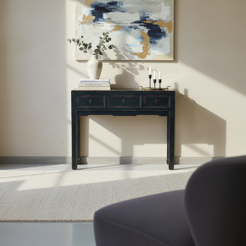 CONSOLLE CINESE LACCA BLU 3C