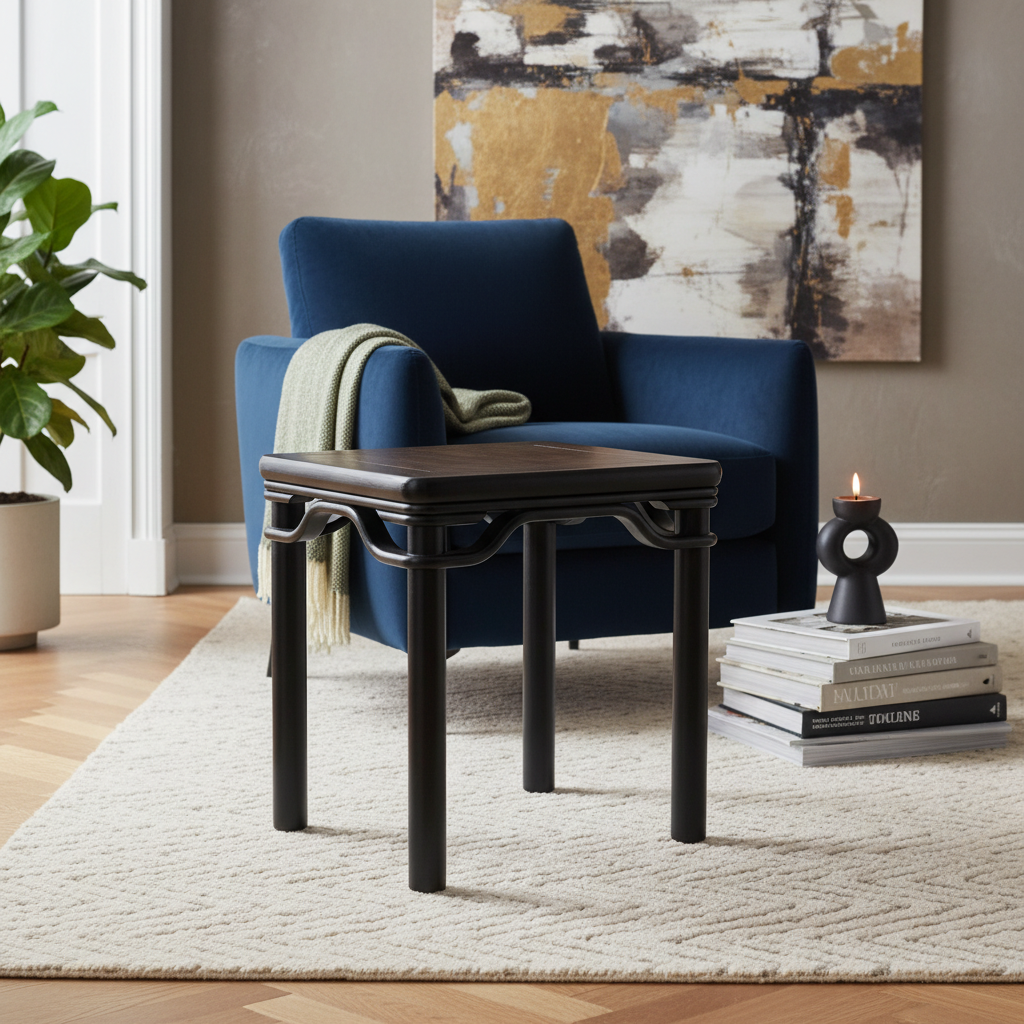 SGABELLO RETTANGOLARE OLMO CINESE