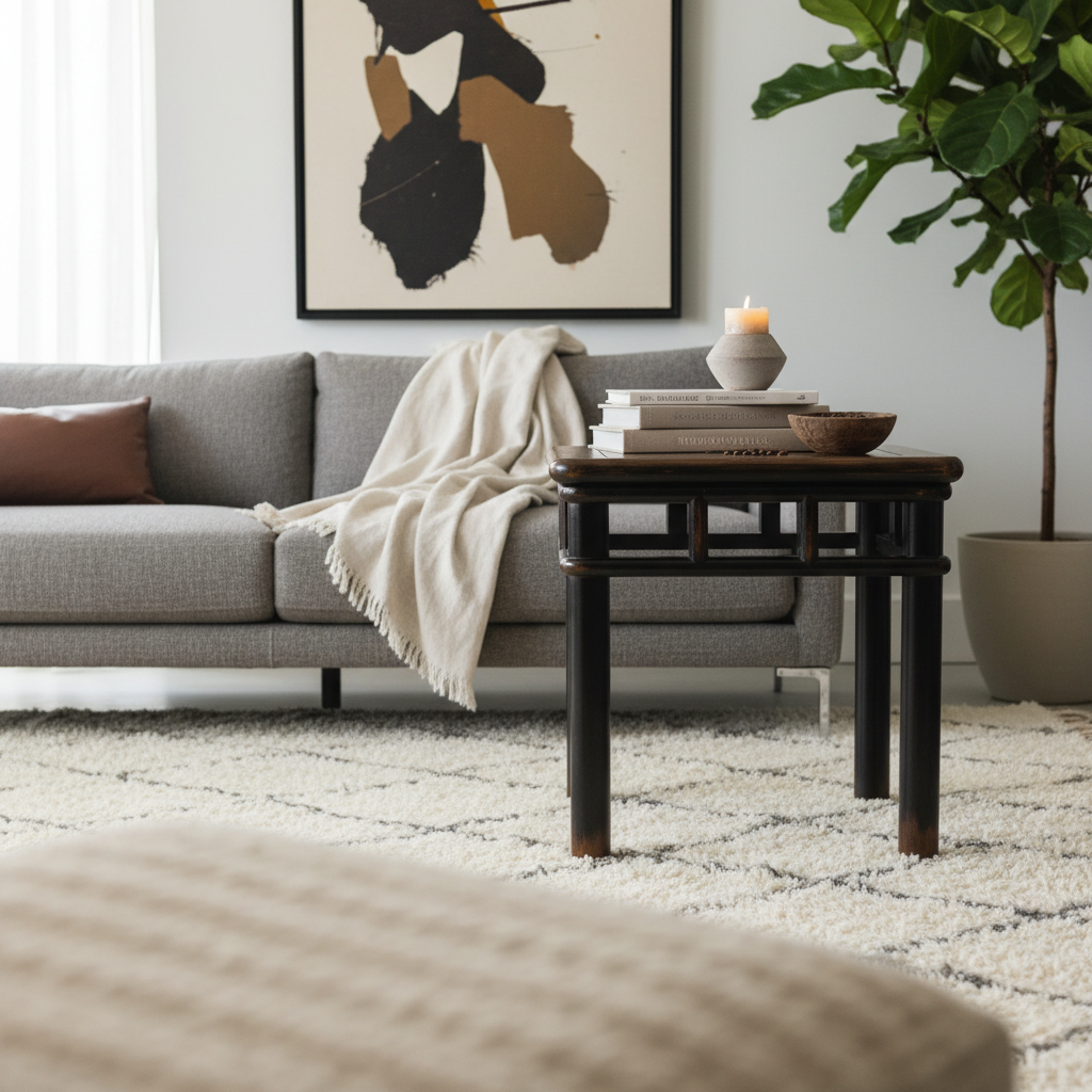 SGABELLO RETTANGOLARE OLMO CINESE