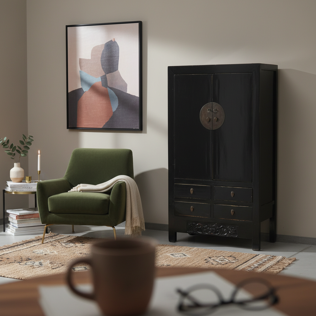 ARMADIO CINESE LACCA NERA