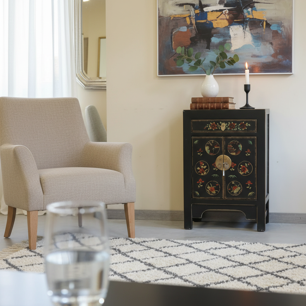 MOBILETTO CINESE DELLO SHANXI NERO DECORATO