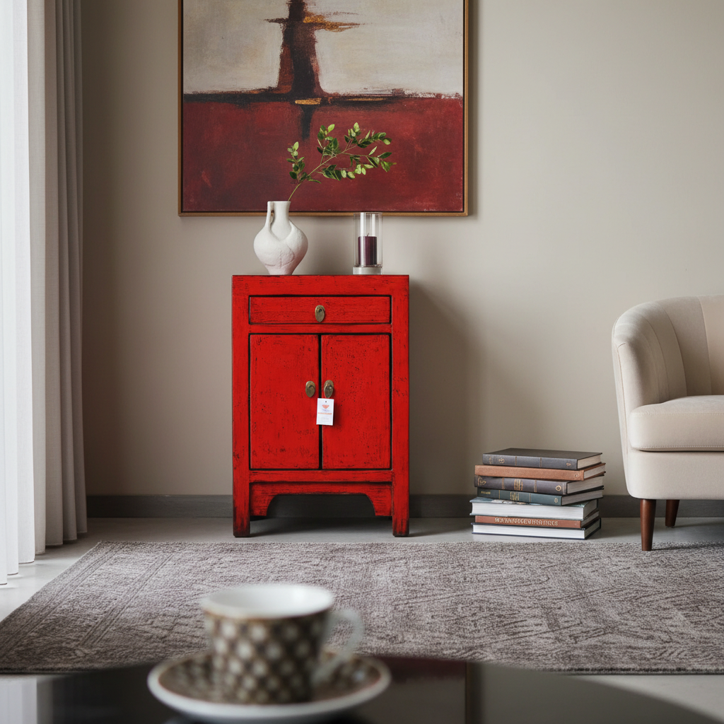 MOBILETTO CINESE DELLO SHANXI LACCA ROSSA