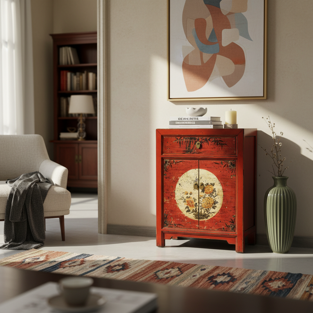 CREDENZINO MONGOLIA DECORATO