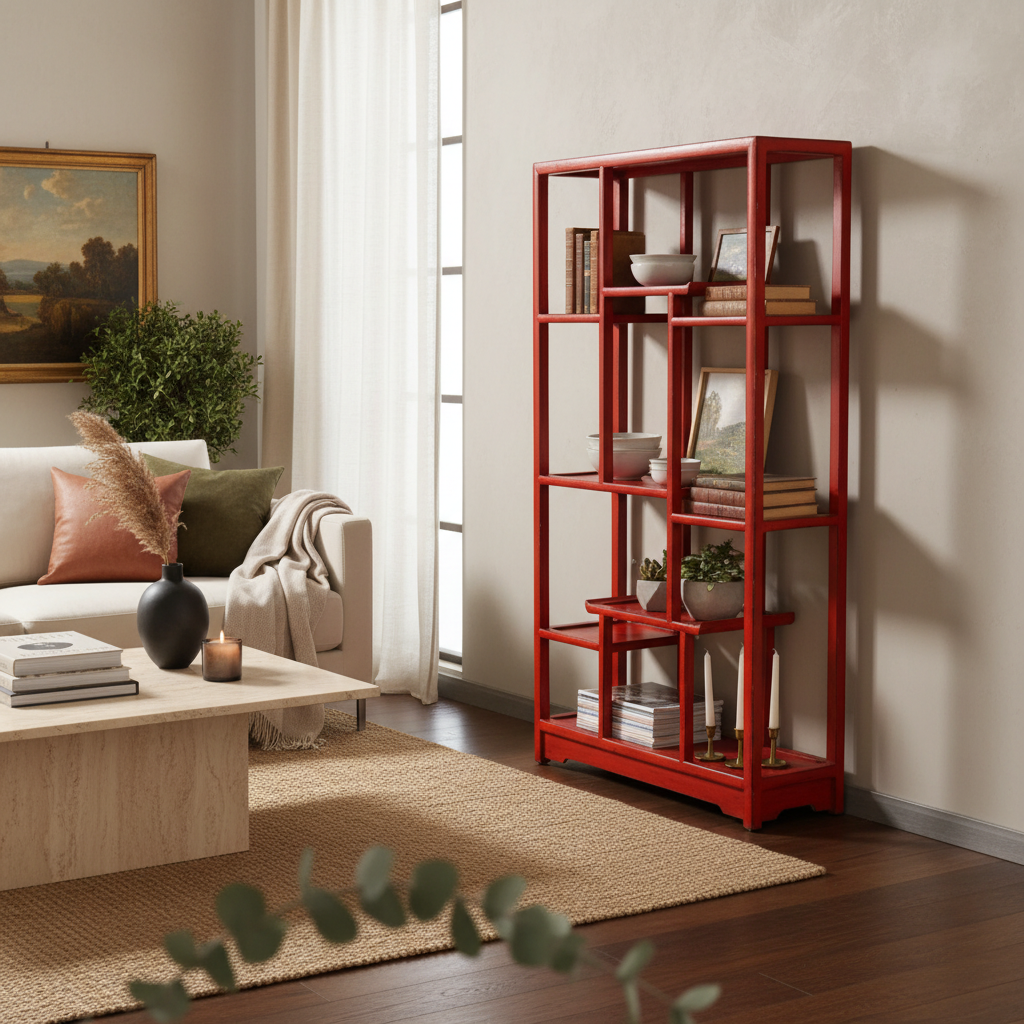 LIBRERIA ASIMMETRICA LACCA ROSSA