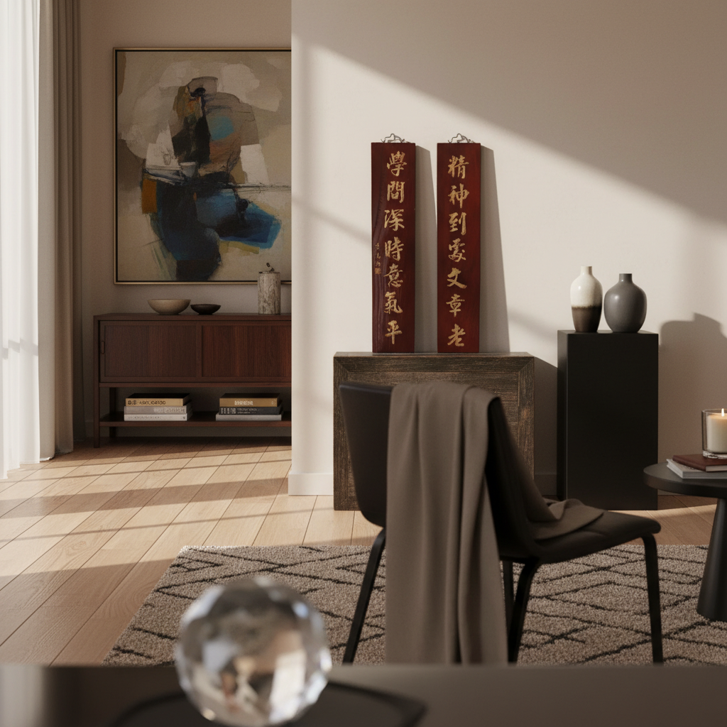 PANNELLO VERTICALE DEL FUJIAN CON IDEOGRAMMI