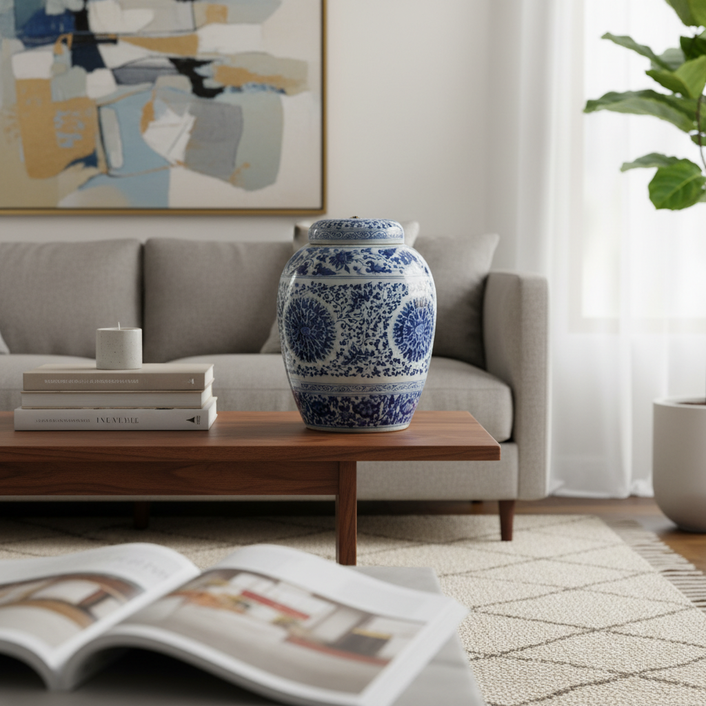 VASO CINESE STONDATO CON COPERCHIO