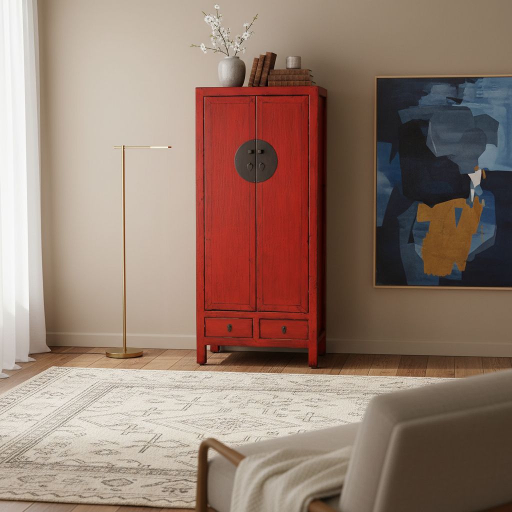 STRETTO ARMADIO CINESE IN LACCA