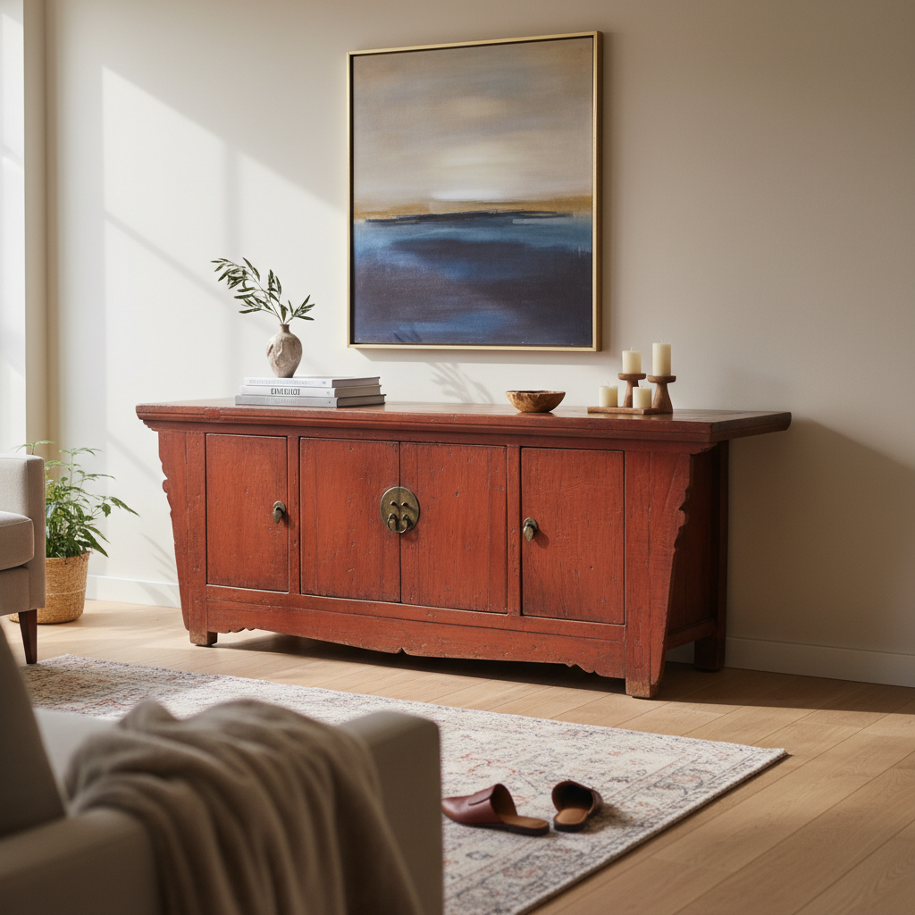 CASSAPANCA AD ALTARE IN LACCA ROSSA