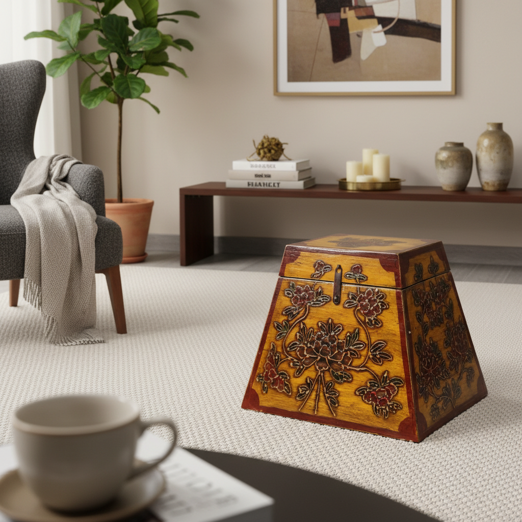 BAULETTO DECORATO TIBETANO