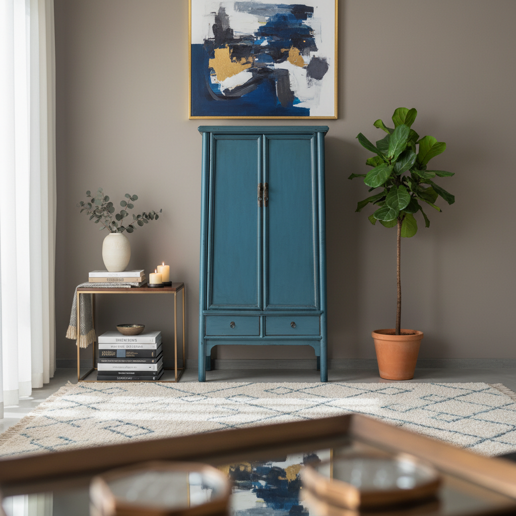 ARMADIO STRETTO A TRAPEZIO LACCATO