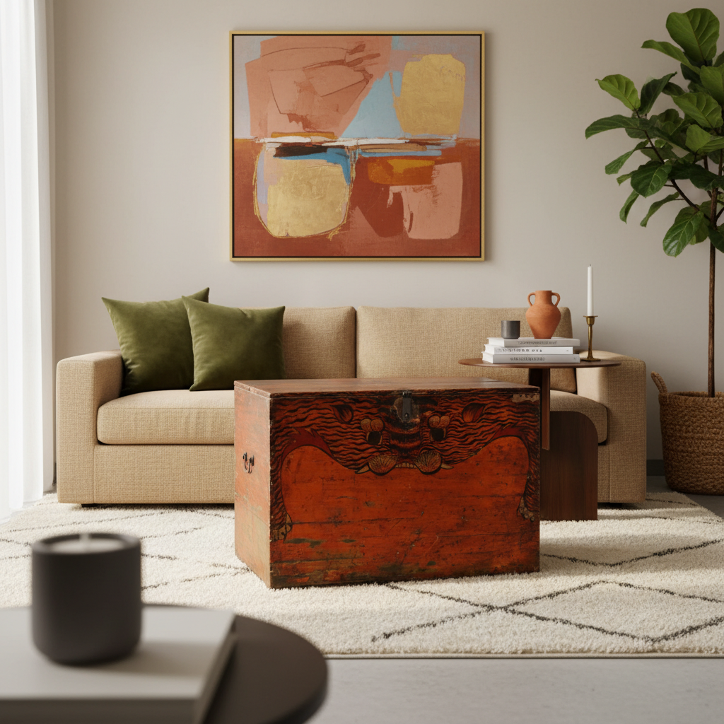 BAULE DEL QINGHAI CON DECORO TIGRE