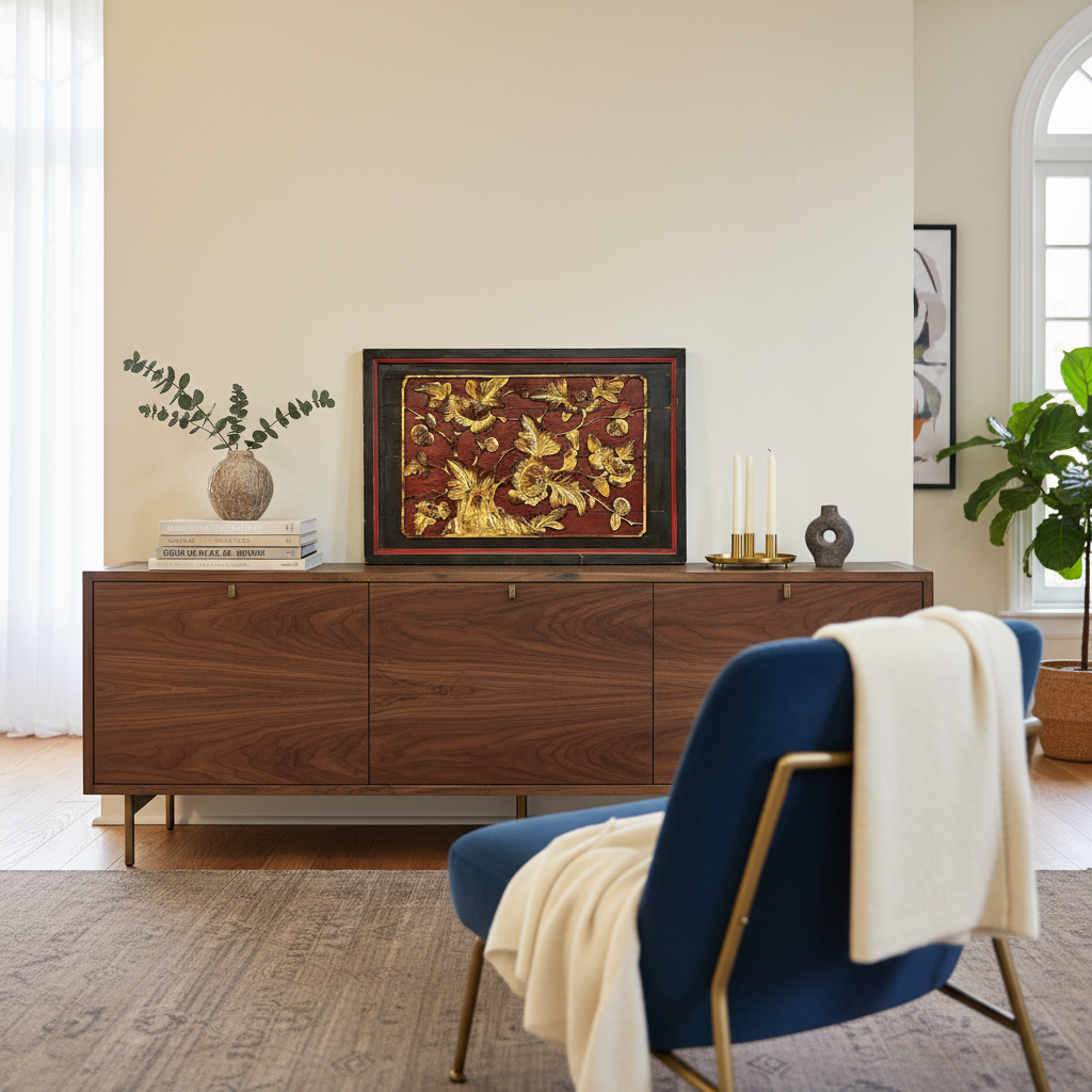 PANNELLO LIGNEO DEL FUJIAN CON INTAGLI DORATI