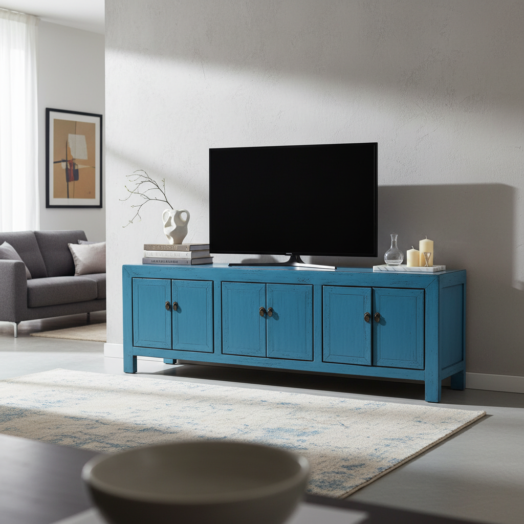 CASSAPANCA CINESE 6 ANTE LACCA AZZURRA