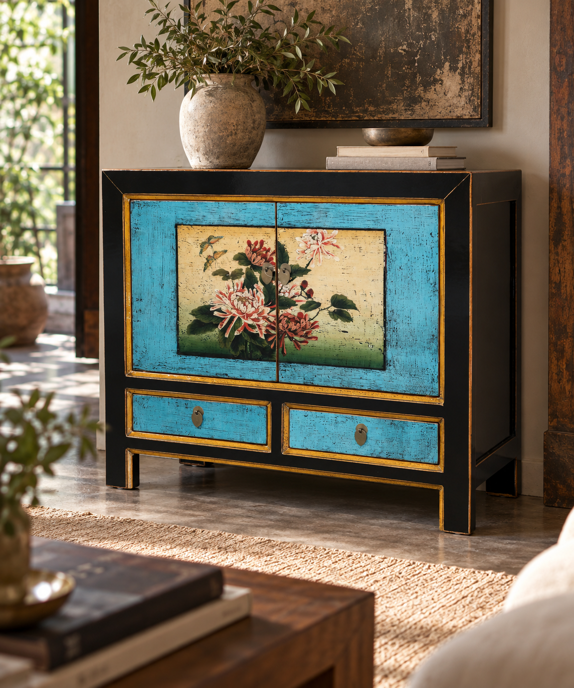 CREDENZA MONGOLIA LACCA DECORATA