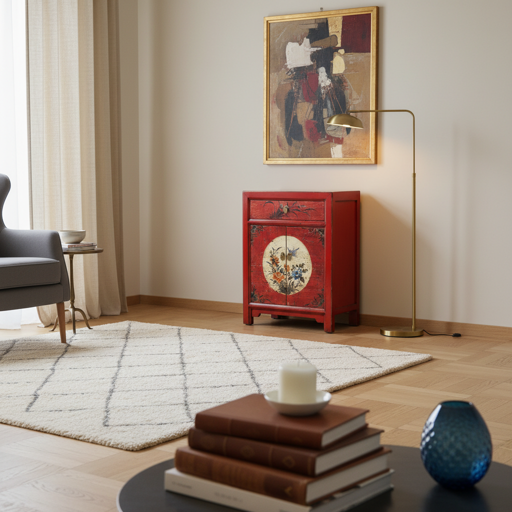 CREDENZINA DECORATA DELLA MONGOLIA