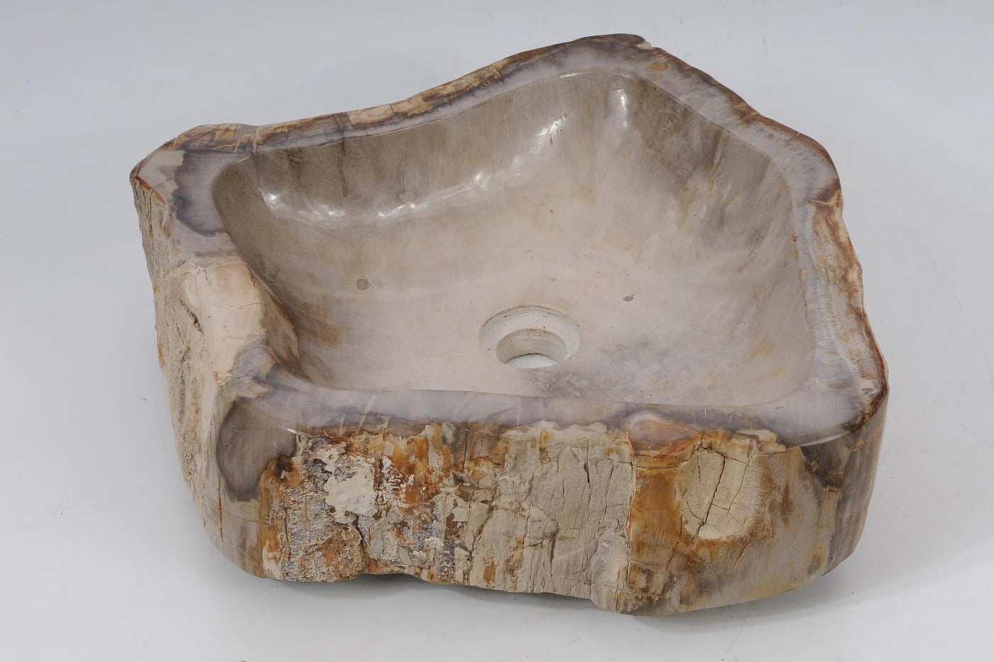 Lavabo da appoggio in legno fossile - 53406