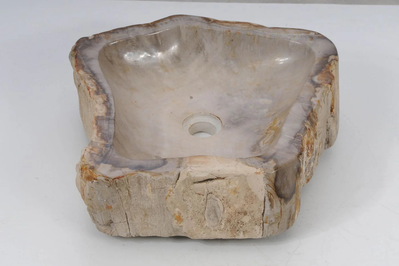 Lavabo da appoggio in legno fossile - 53406