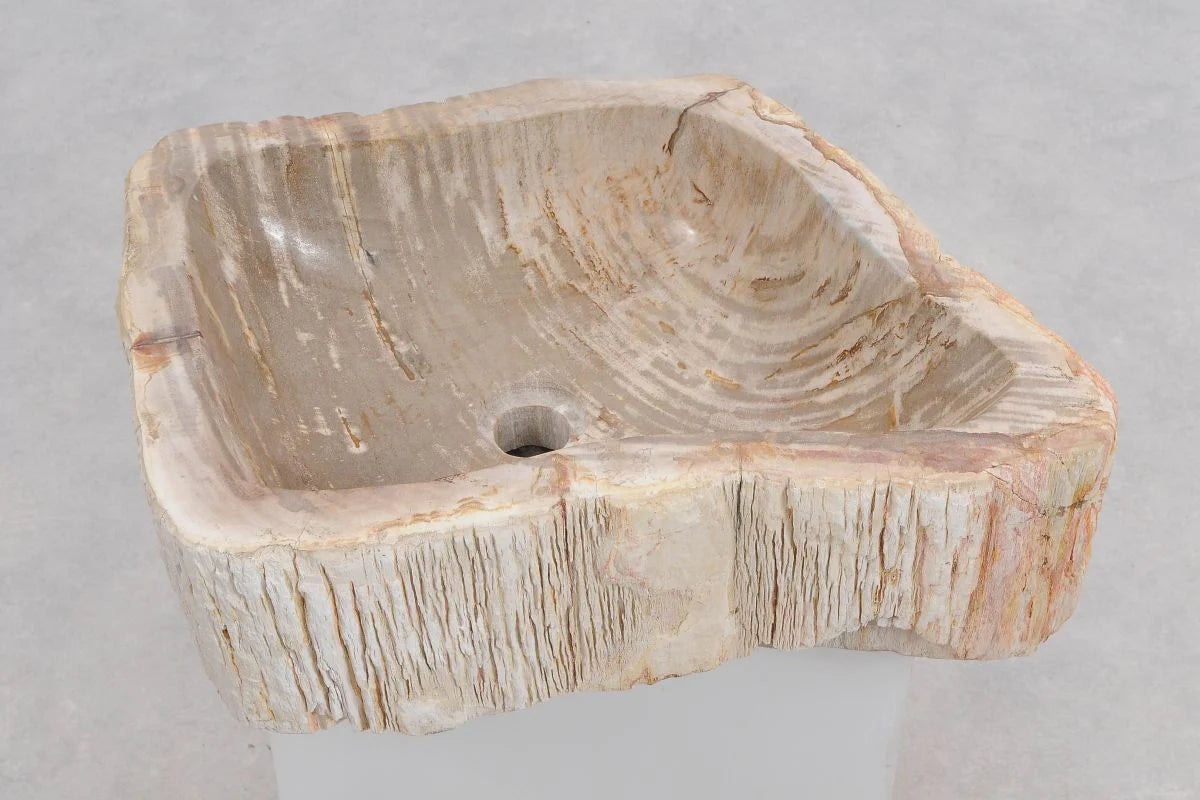 Lavabo da appoggio in legno fossile - 50221