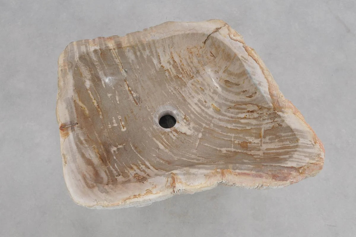 Lavabo da appoggio in legno fossile - 50221