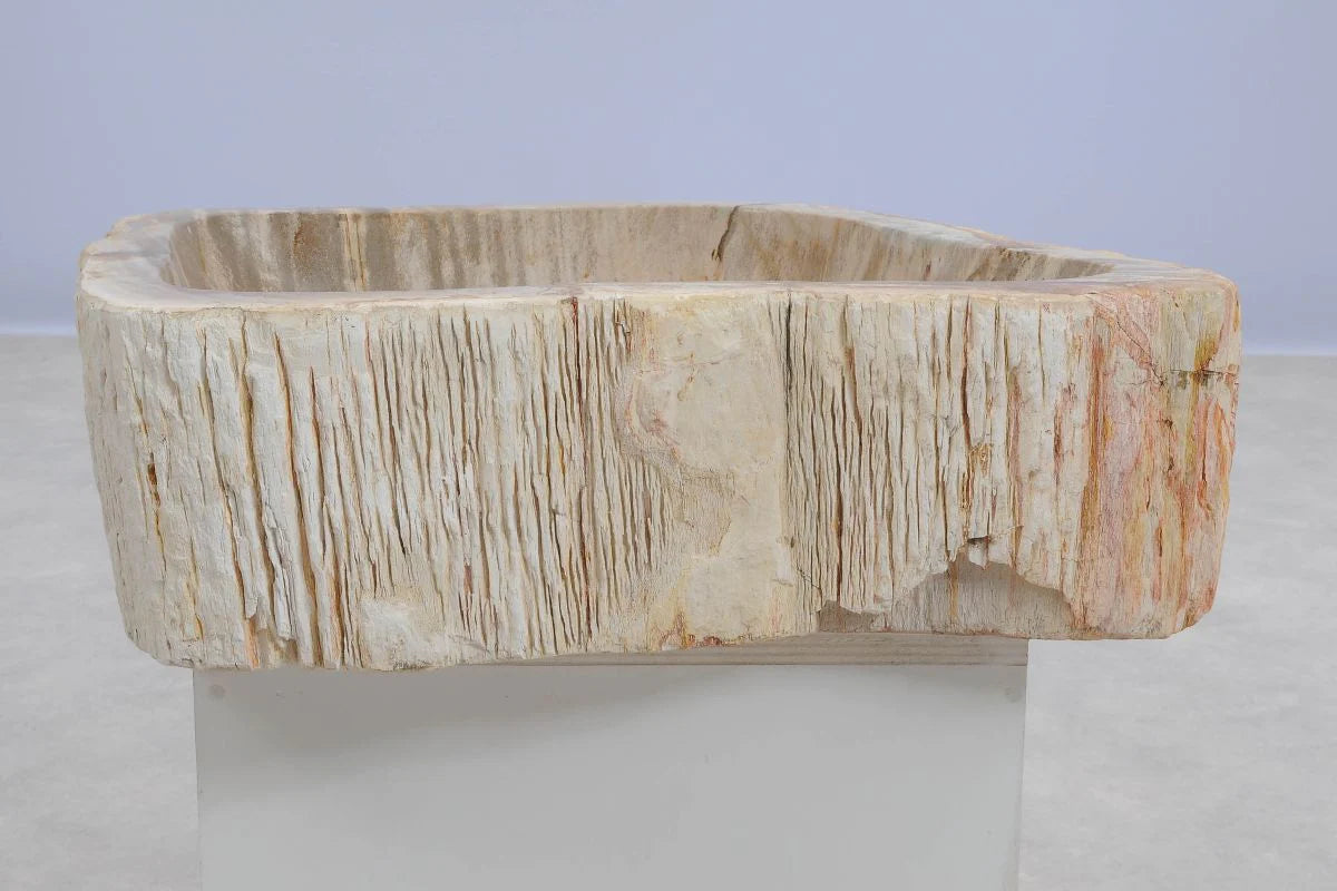 Lavabo da appoggio in legno fossile - 50221