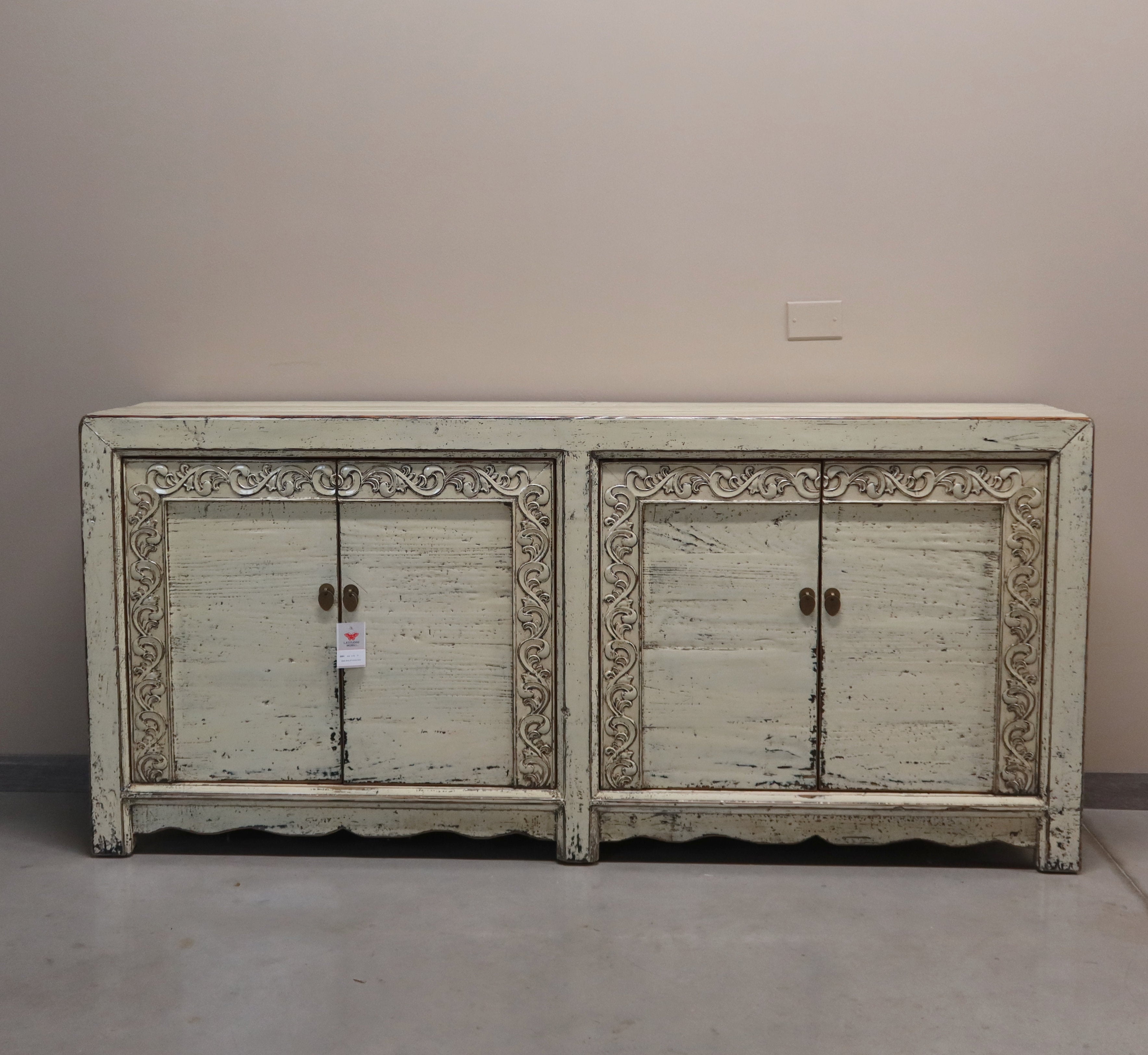 MADIA CINESE IN LACCA BIANCO AVORIO