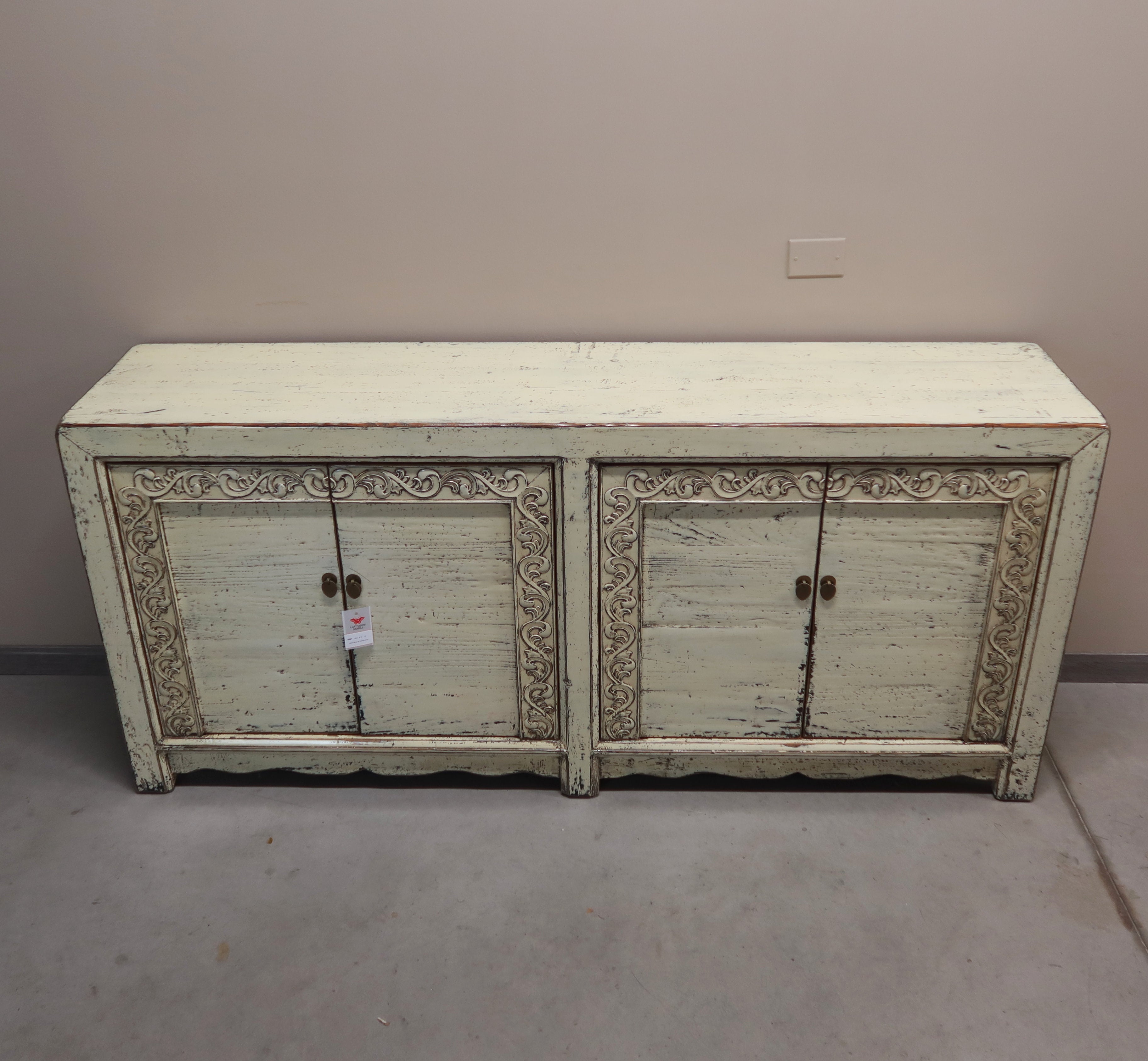 MADIA CINESE IN LACCA BIANCO AVORIO