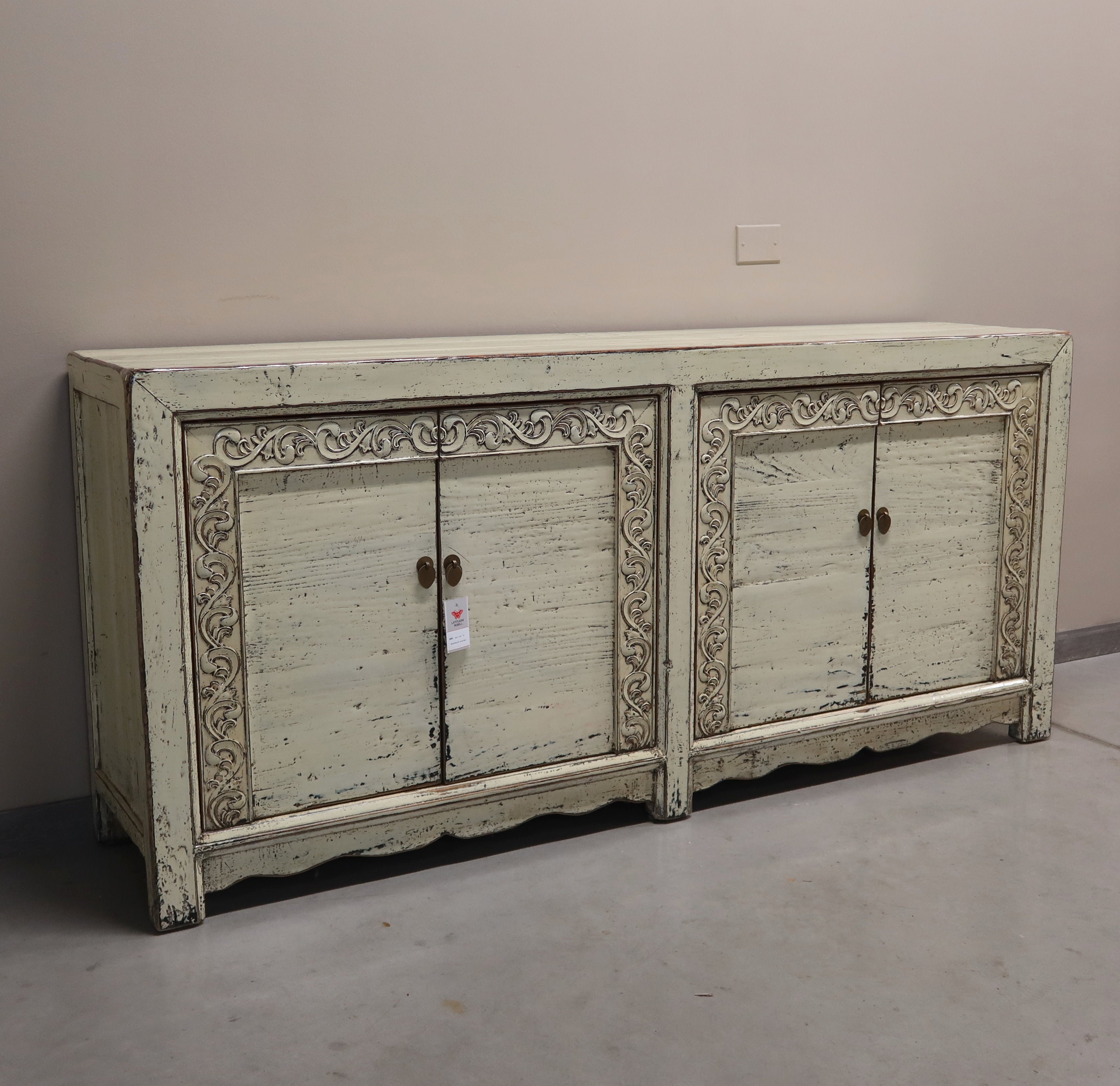 MADIA CINESE IN LACCA BIANCO AVORIO