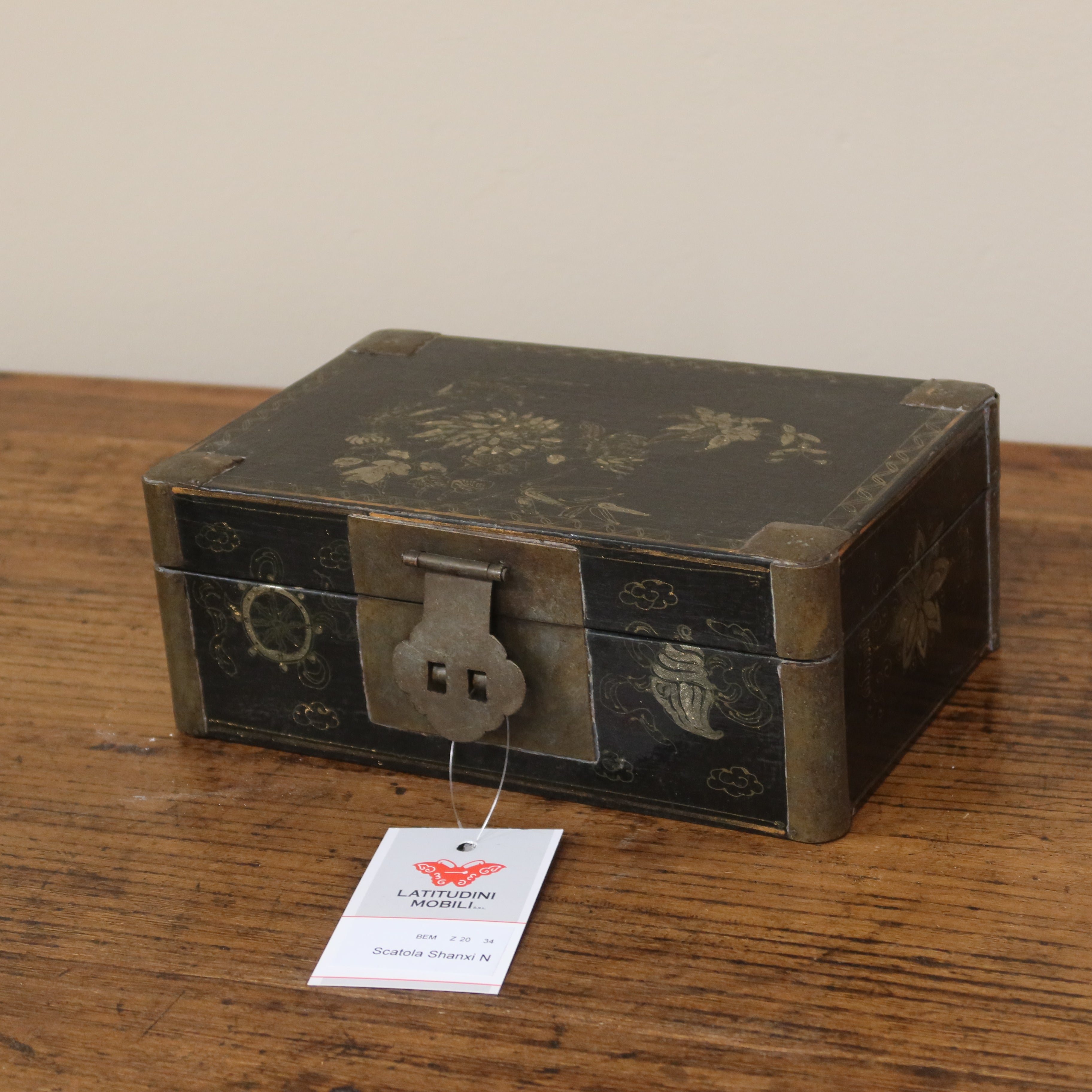 SCATOLA SHANXI NERA DECORATA