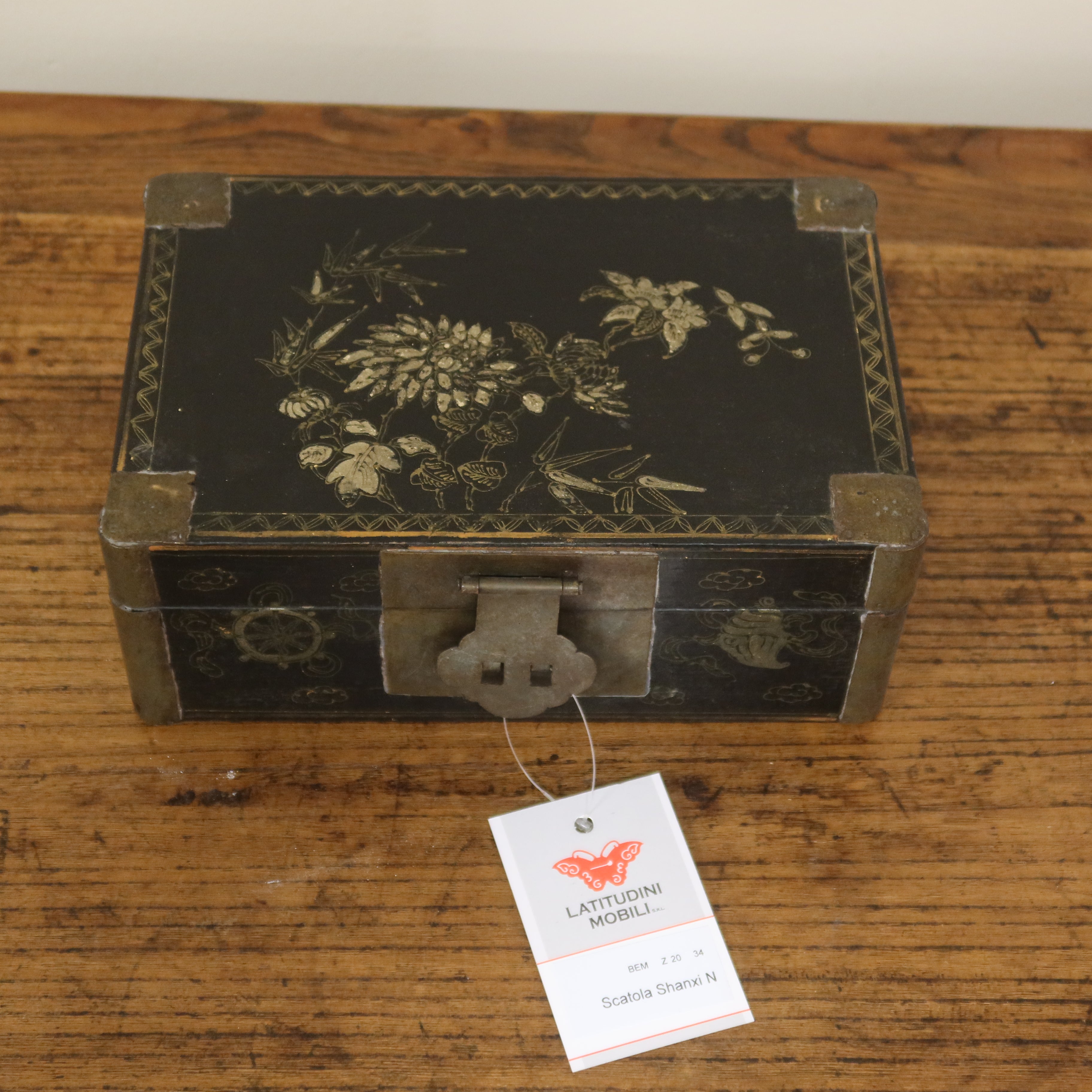 SCATOLA SHANXI NERA DECORATA