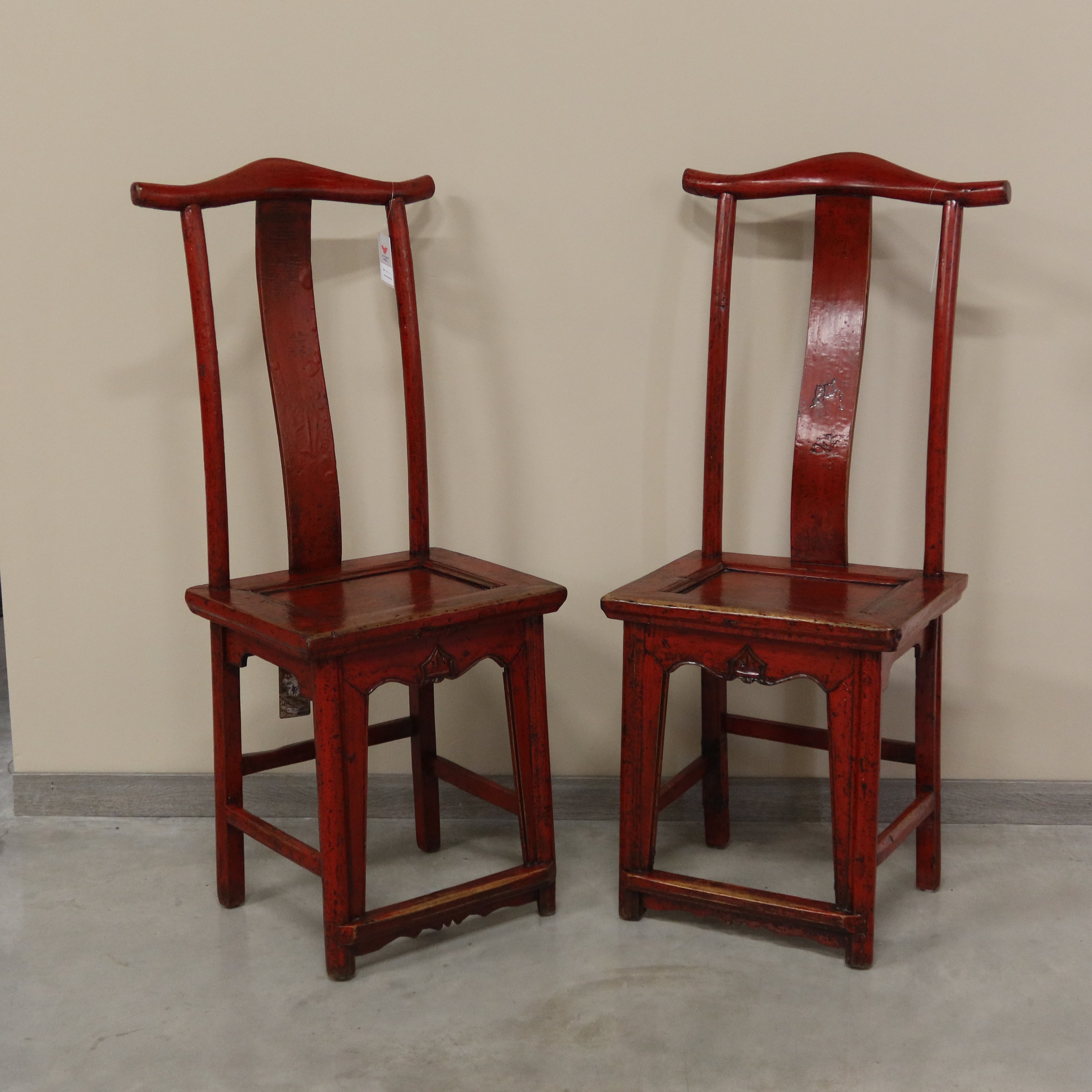 SEDIA CINESE TRADIZIONALE IN LACCA ROSSA