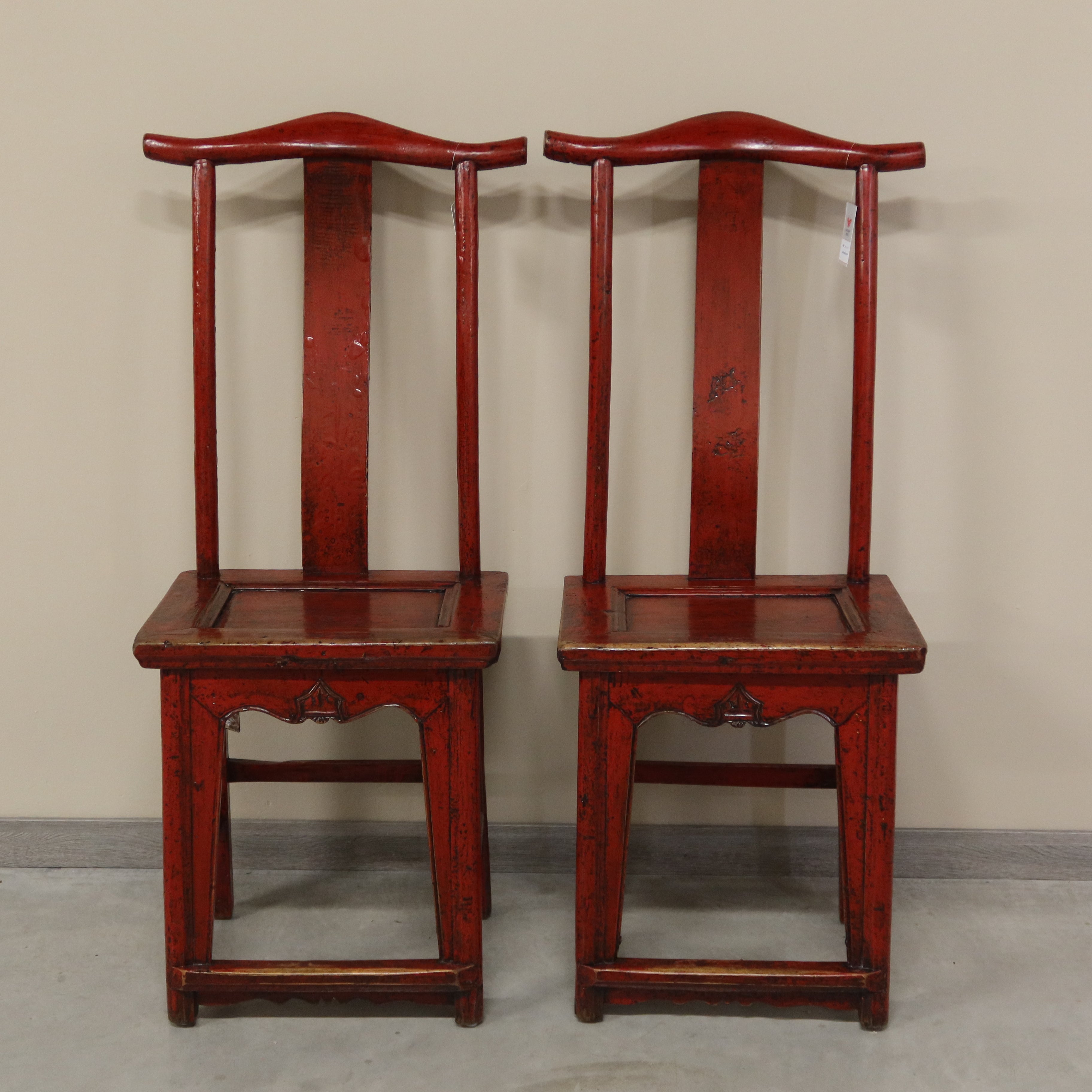 SEDIA CINESE TRADIZIONALE IN LACCA ROSSA