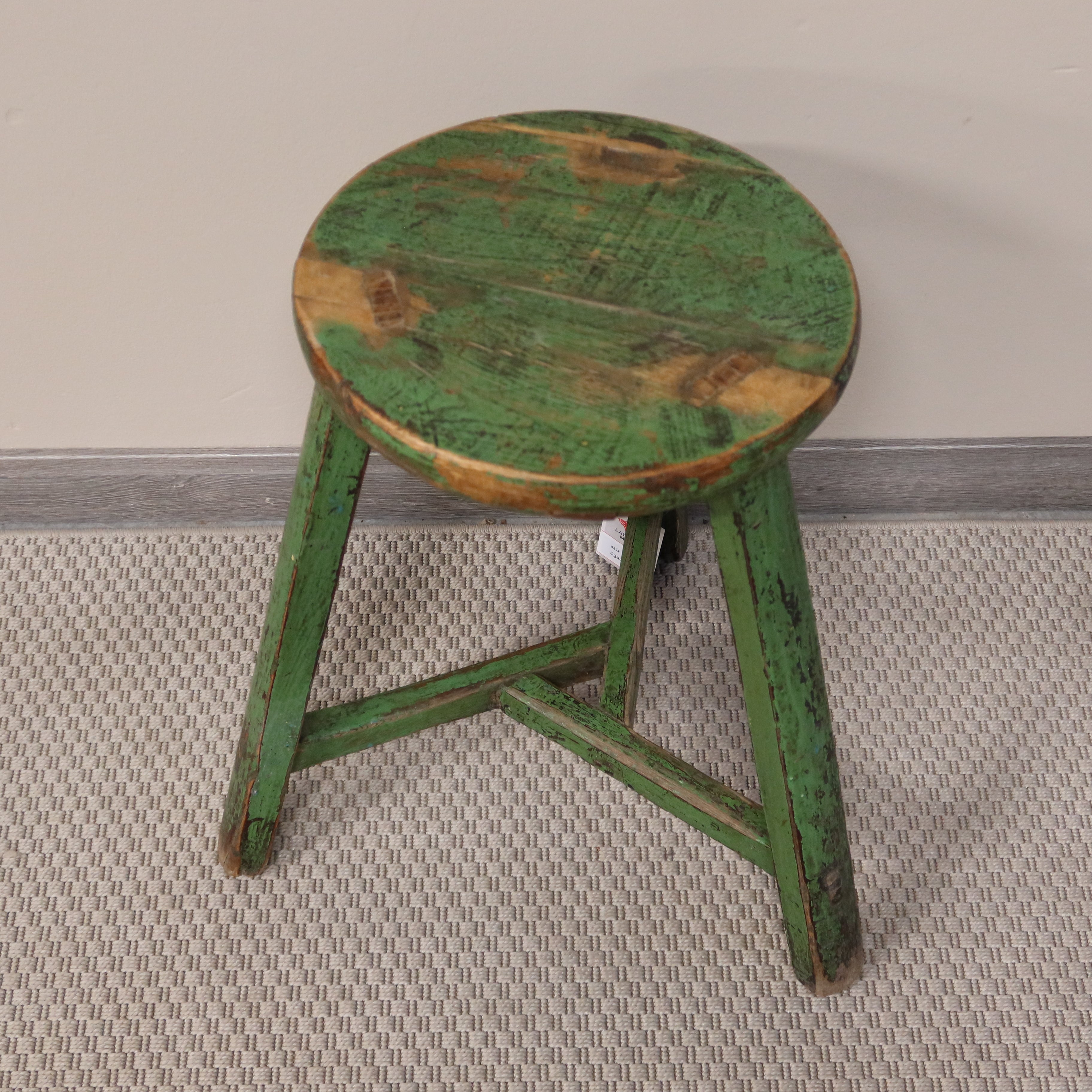 SGABELLINO CINESE TONDO GAMBE A TRAPEZIO