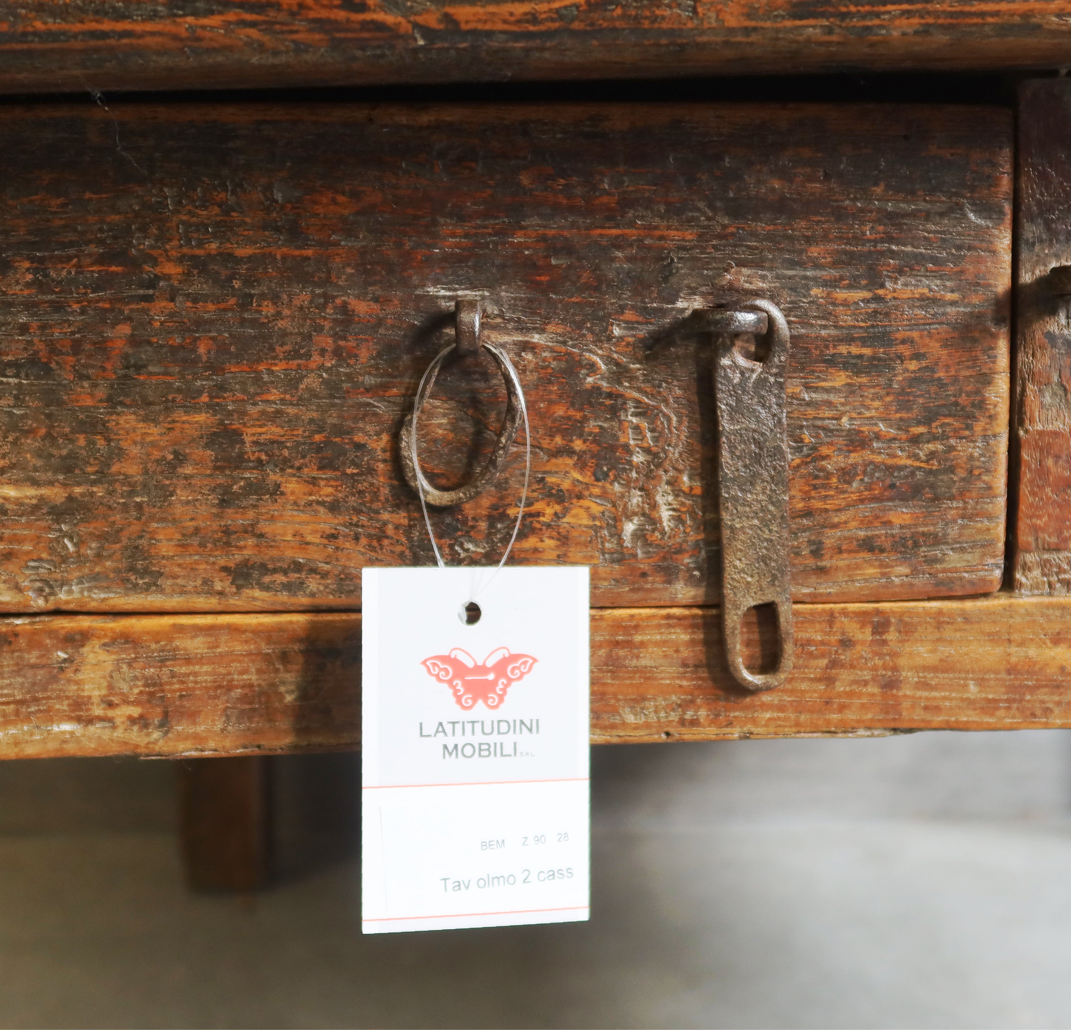 TAVOLO CINESE OLMO BIONDO CON CASSETTO