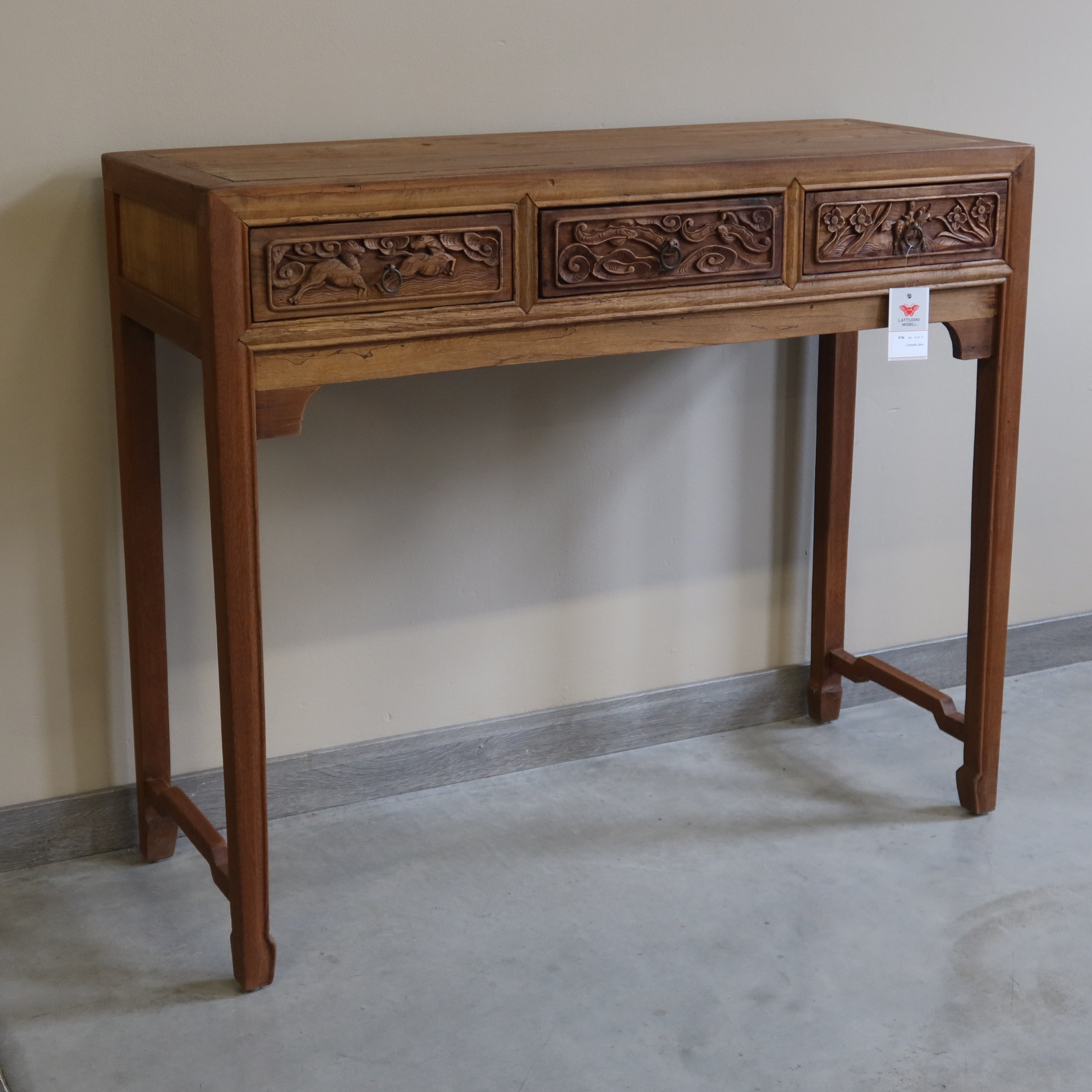 CONSOLLE OLMO CINESE CON CASSETTI