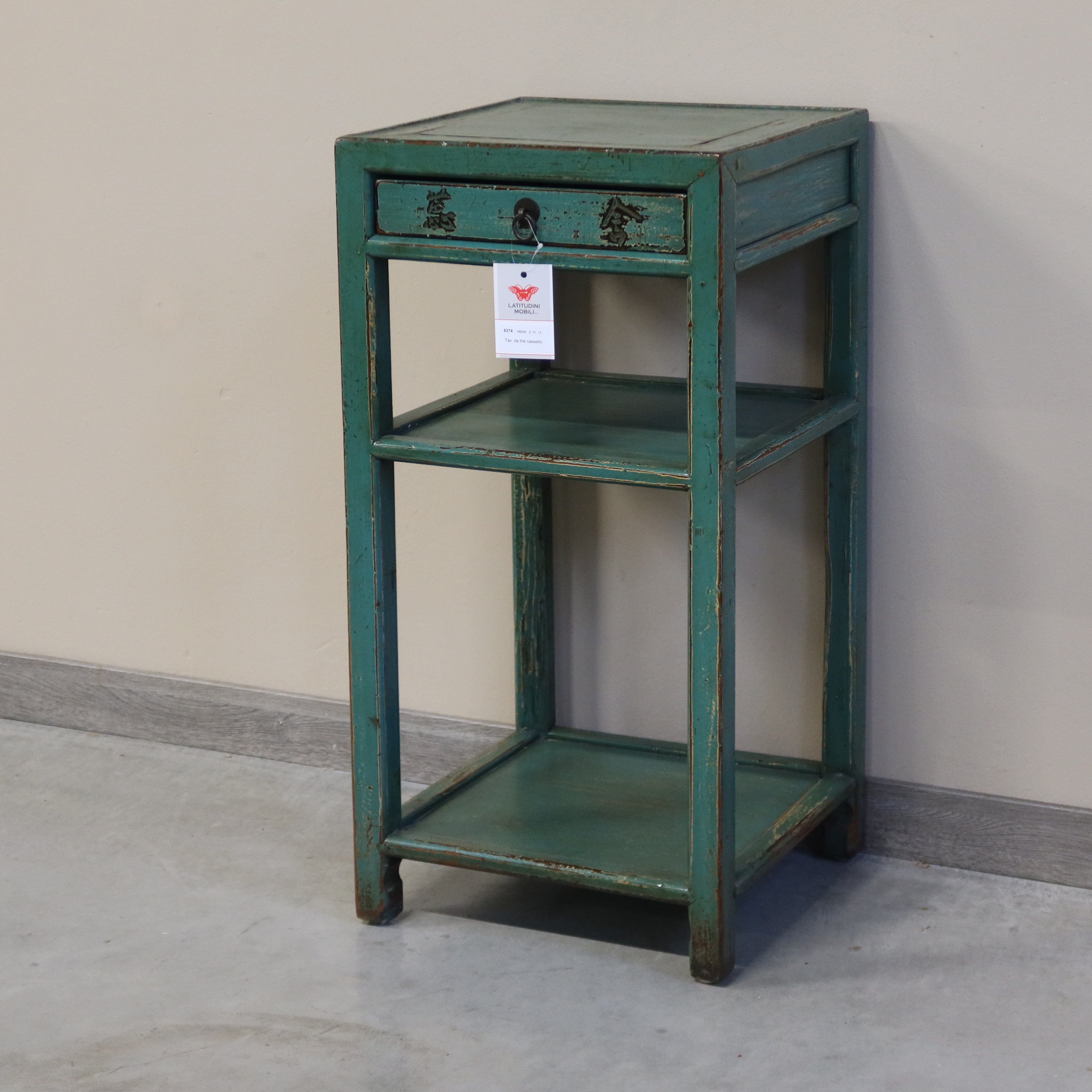 TAVOLINO CINESE DA THE IN LACCA CON RIPIANO