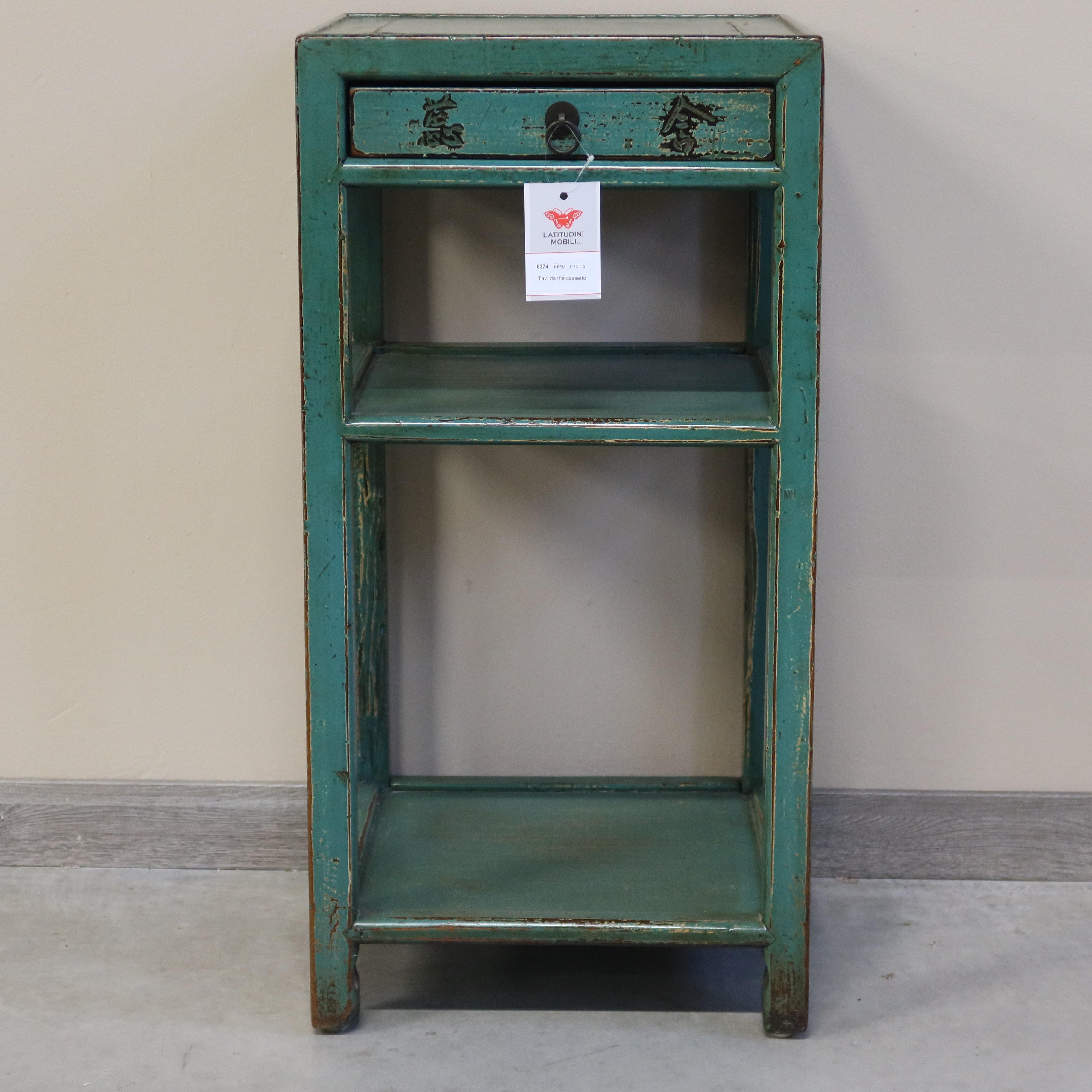 TAVOLINO CINESE DA THE IN LACCA CON RIPIANO