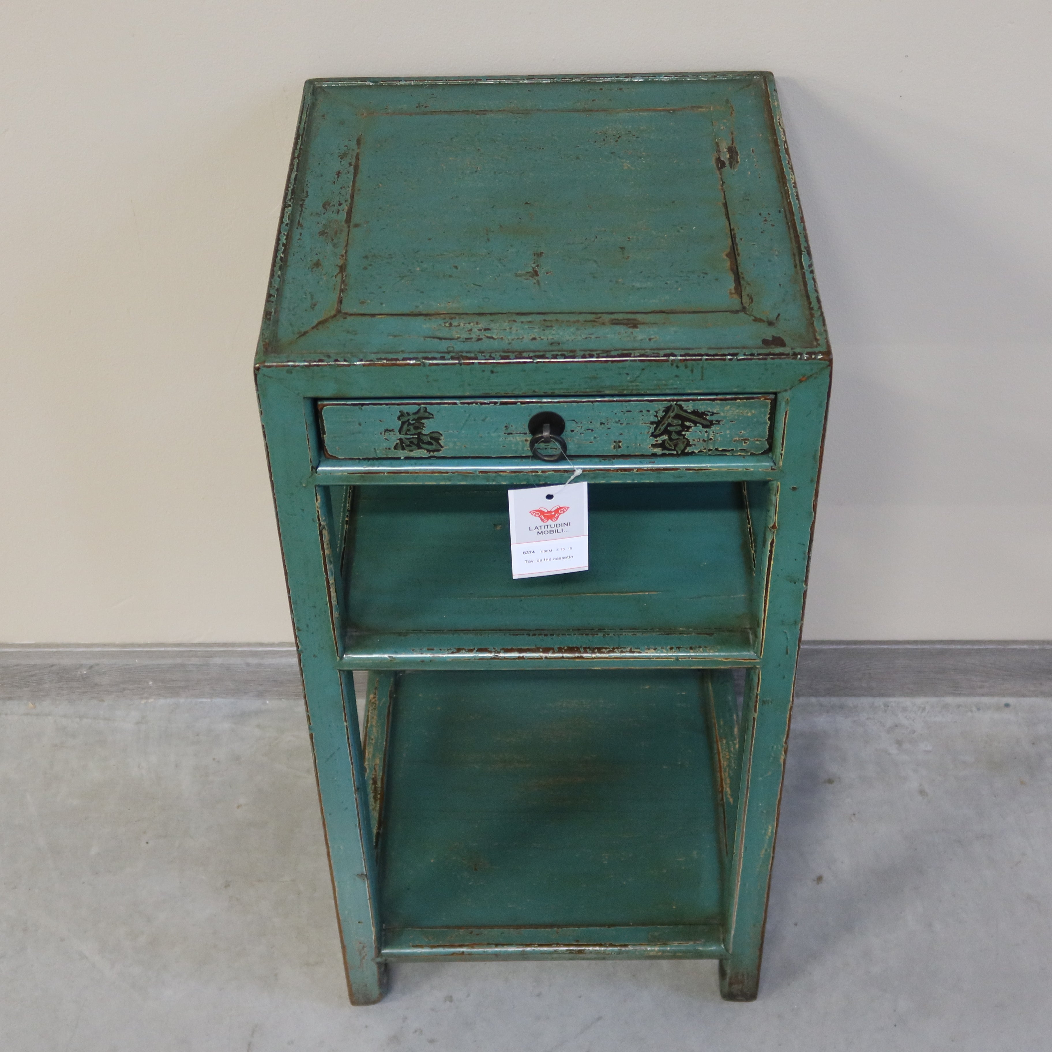 TAVOLINO CINESE DA THE IN LACCA CON RIPIANO