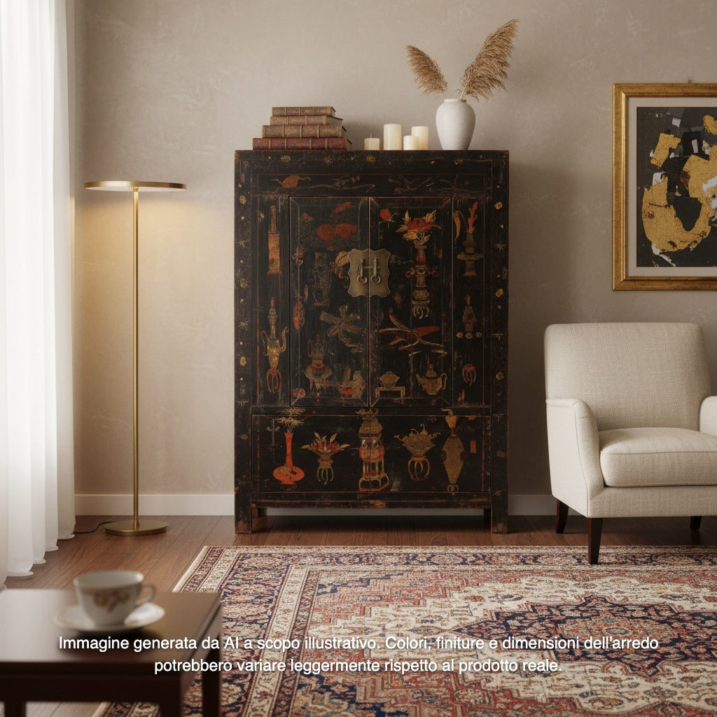 ARMADIO CINESE SHANXI DECORATO