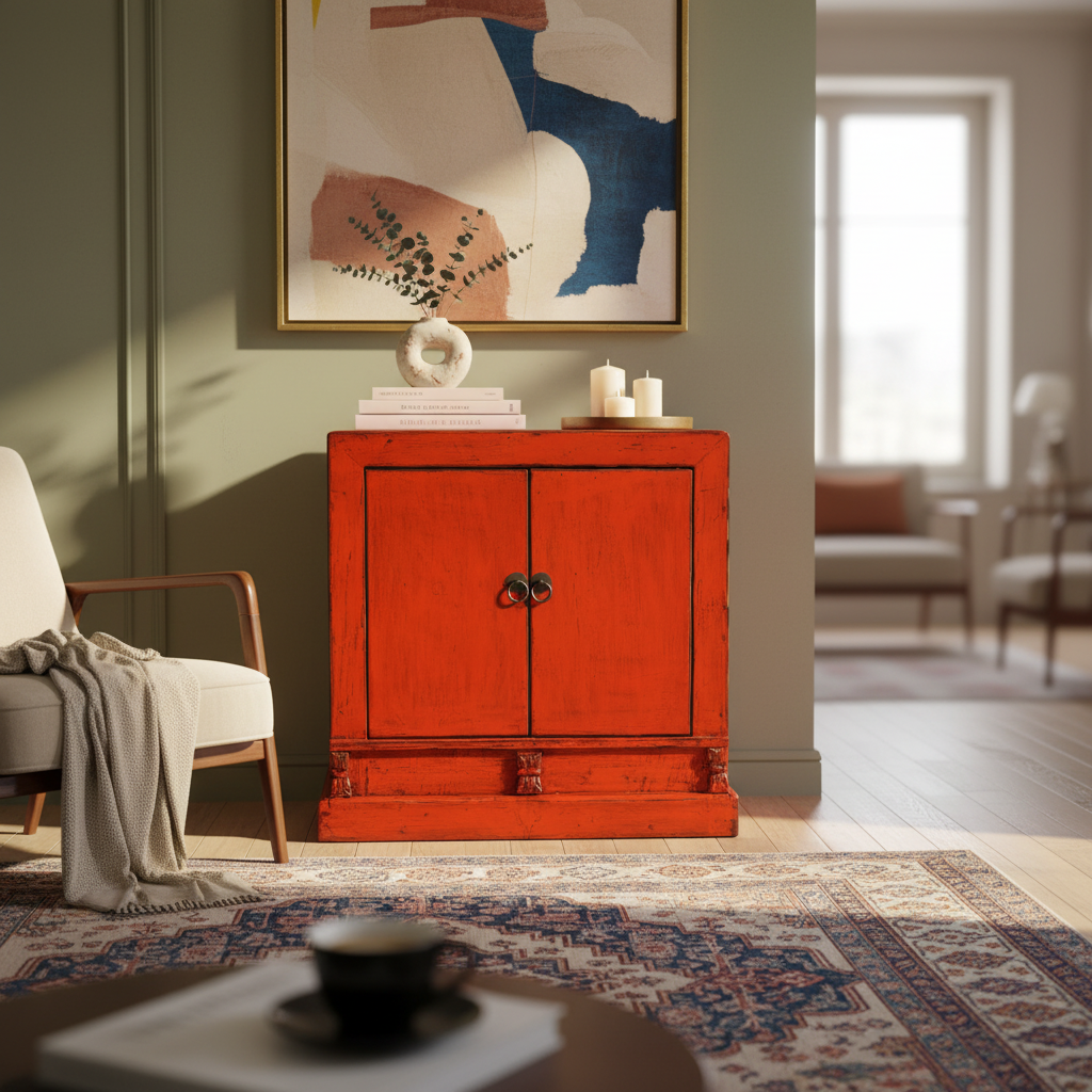 STIPO BOOKCASE IN LACCA ROSSA