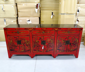 Credenza Cinese (Shanxi) In Lacca Decorata