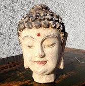 Testa Di Buddha In Legno