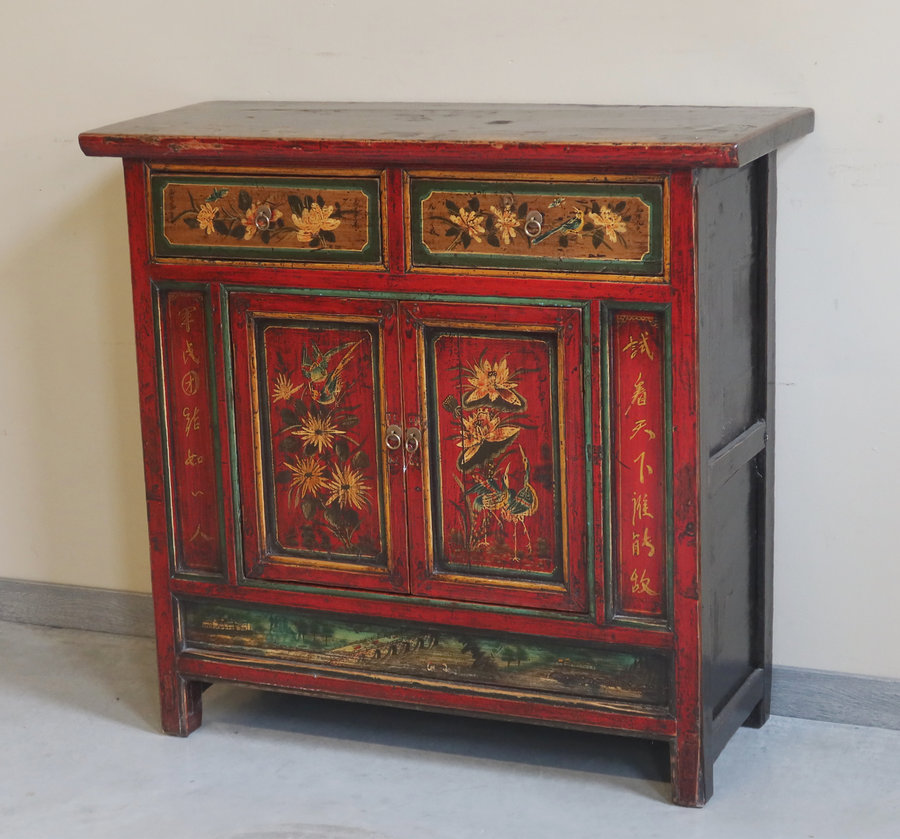 CREDENZE, MADIE - CREDENZA MONGOLIA DECORATA TOP AGGETTANTE - CM-03955