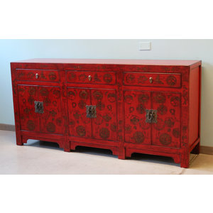 CREDENZE, MADIE - CREDENZA CINESE DI SHANXI TRIPLO VANO - CM-07569