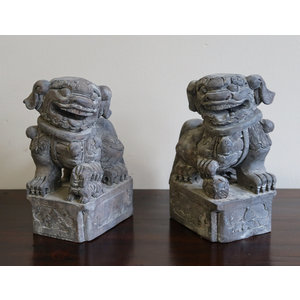 STATUE - COPPIA DI STATUETTE CINESI "LEONCANI" GUARDIANI - SS-07659