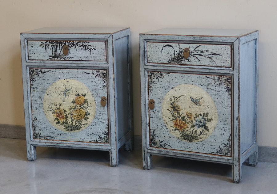 CREDENZINE, STIPI - COMODINO MONGOLIA DECORATO - CS-07711