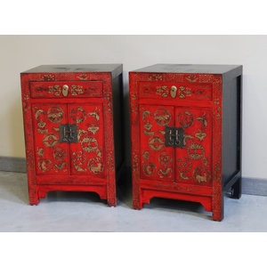 CREDENZINE, STIPI - COMODINO CINESE SHANXI DECORATO - CS-07936