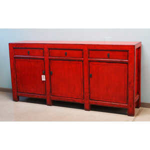 CREDENZE, MADIE - GRANDE CREDENZA MONGOLIA LACCA ROSSA - CM-08044