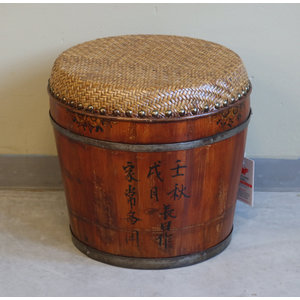 SEDIE, PANCHE - SGABELLO A BOTTE CON PIANO RATTAN - SP-08226